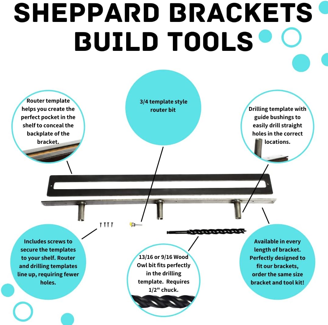 Floating Shelf Brackets - Sheppard Brackets - Easy Install - Heavy Duty (22 inch with Build Kit)
