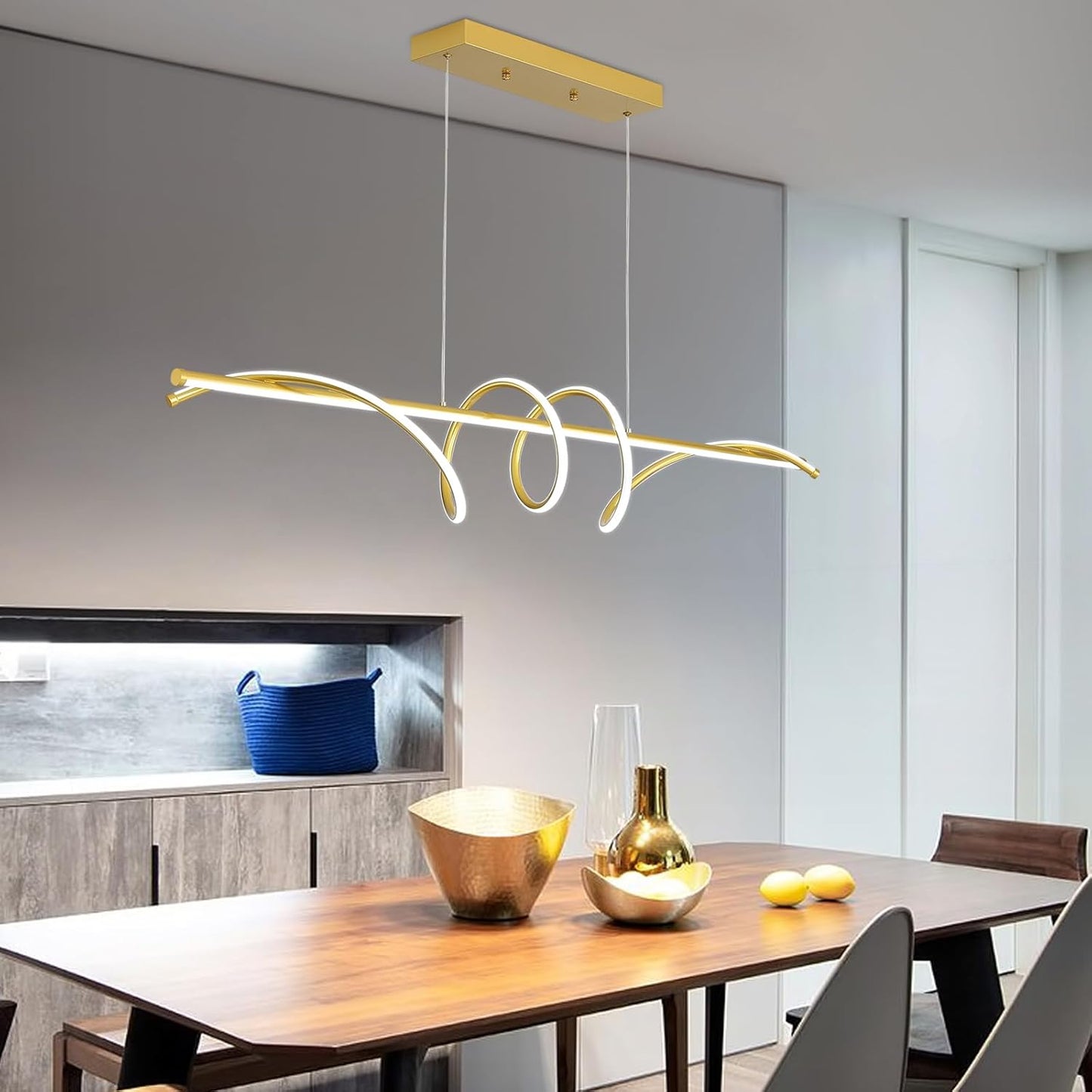 Modern Chandelier, Dimmable LED Pendant Light, Ring Chandelier for Living Room, Dining Room, Kitchen, Bedroom