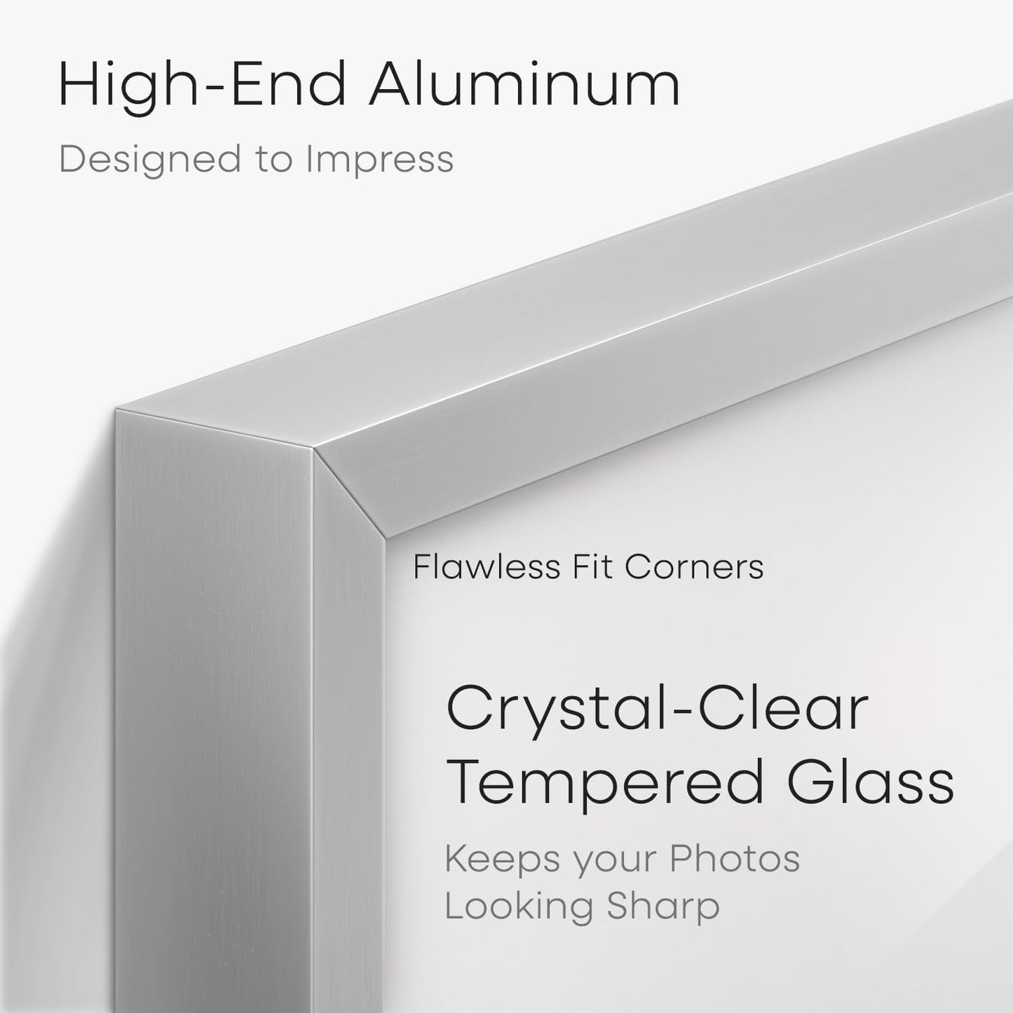 Homeforia 8.5x11 Diploma Frame Silver, High End Metal 8.5 x 11 Certificate Frames, 11x8.5 Document Frame for Wall or Tabletop, 8.5by11 Letter Size Graduation Frames, Tempered Glass, Wall Kit, Set of 1