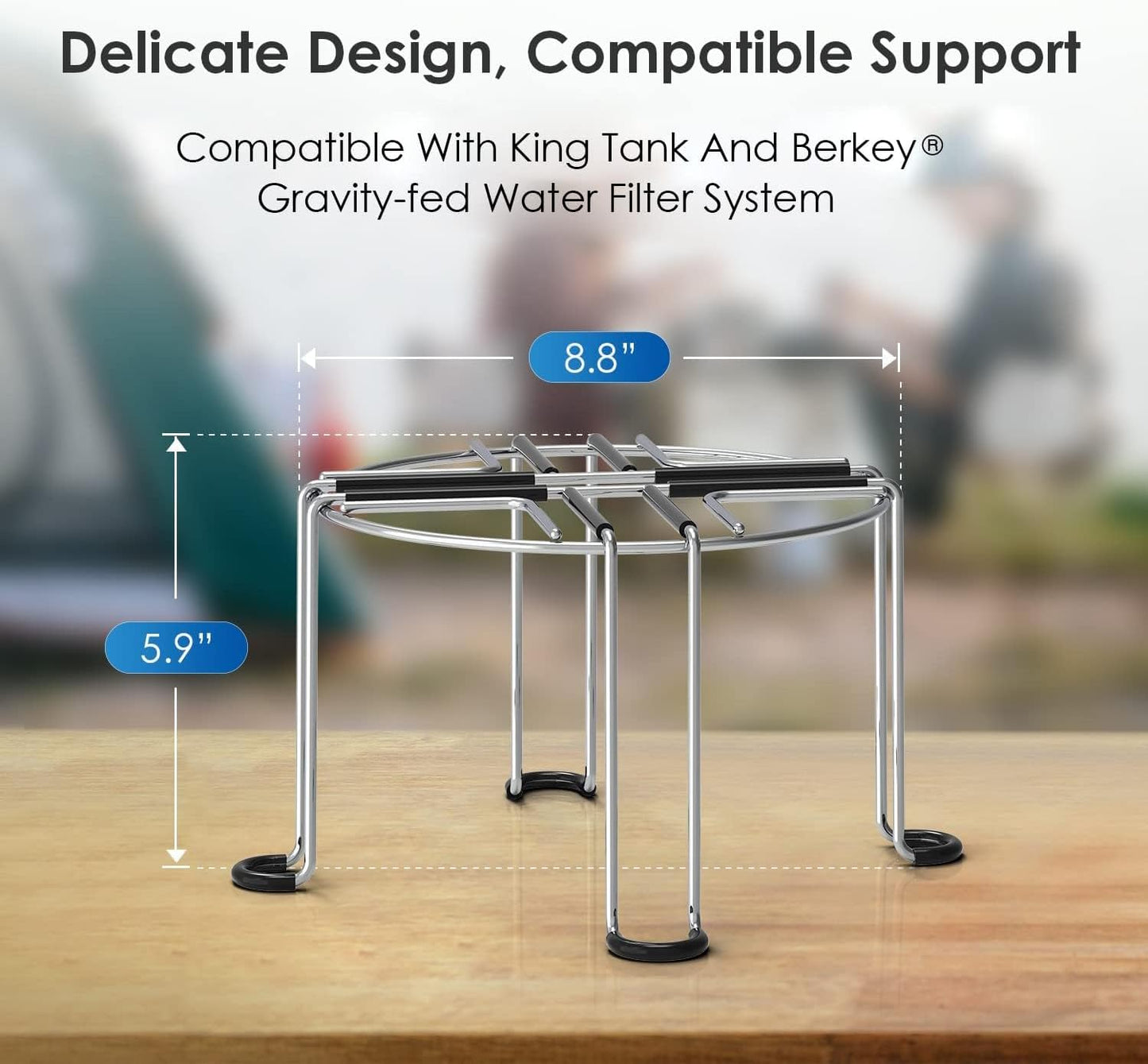 Waterdrop Water Filter Stainless Steel Stand, with Rubberized Non-Skid Feet, Replacement for Berkey® Water Filter System, King Tank Gravity-fed Water Filter System
