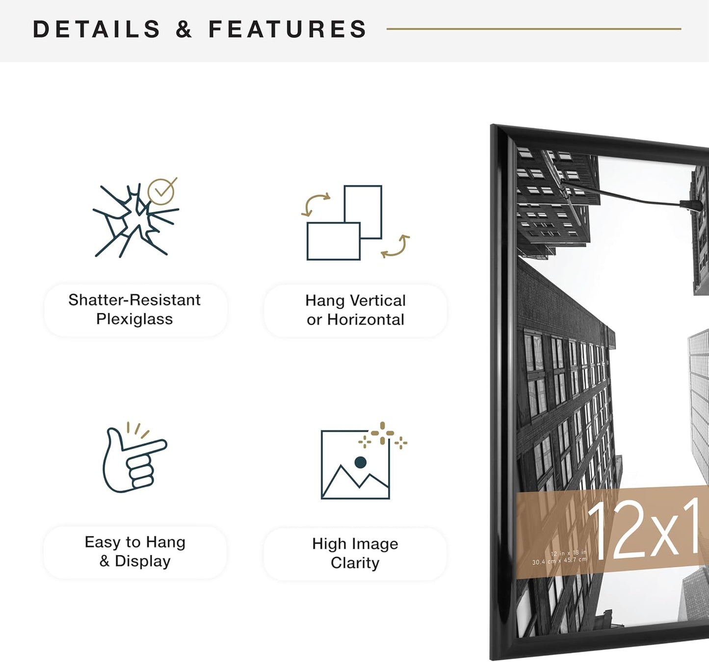 MCS Trendsetter Poster Frame, Black, 12 x 18 in, 2 pk