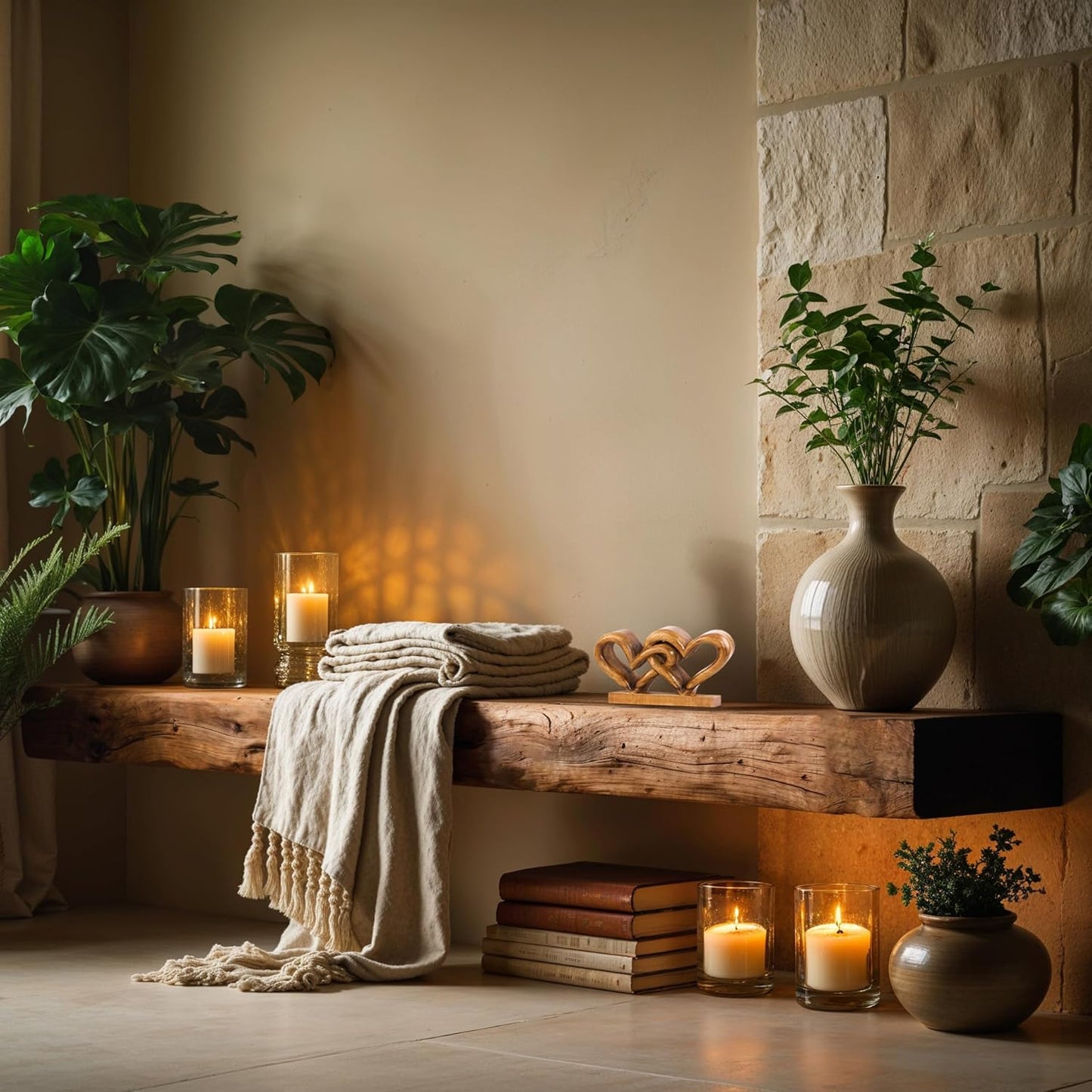 Decozen Gifts for Mom - Wooden Heart Sculpture - Mother's Day Birthday Gifts, Home, Office, Living Room, Shelf, Fireplace, Farmhouse, Tabletop, Boho and Mantle Decor - Mothers Day Decorations