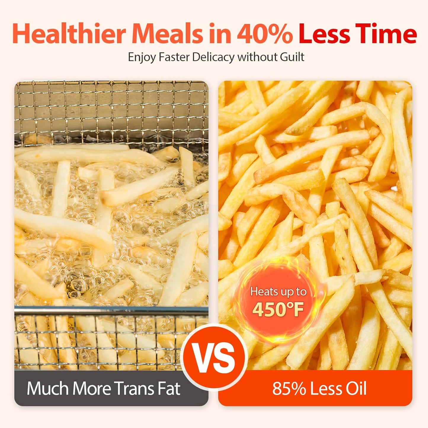 Air Fryer, Beelicious 8-in-1 Smart Compact 4QT Air Fryers, with Viewing Window, Shake Reminder, 450°F Digital Airfryer with Flavor-Lock Tech, Dishwasher-Safe & Nonstick, Fit for 1-3 People, White