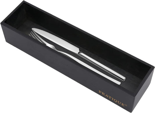 Bamboo Drawer Organizer - Kitchen Utensil Organizer Silverware Tray Cutlery Holder，Office Desk Supplies and Accessories,12 * 3 * 2.6inch,Black