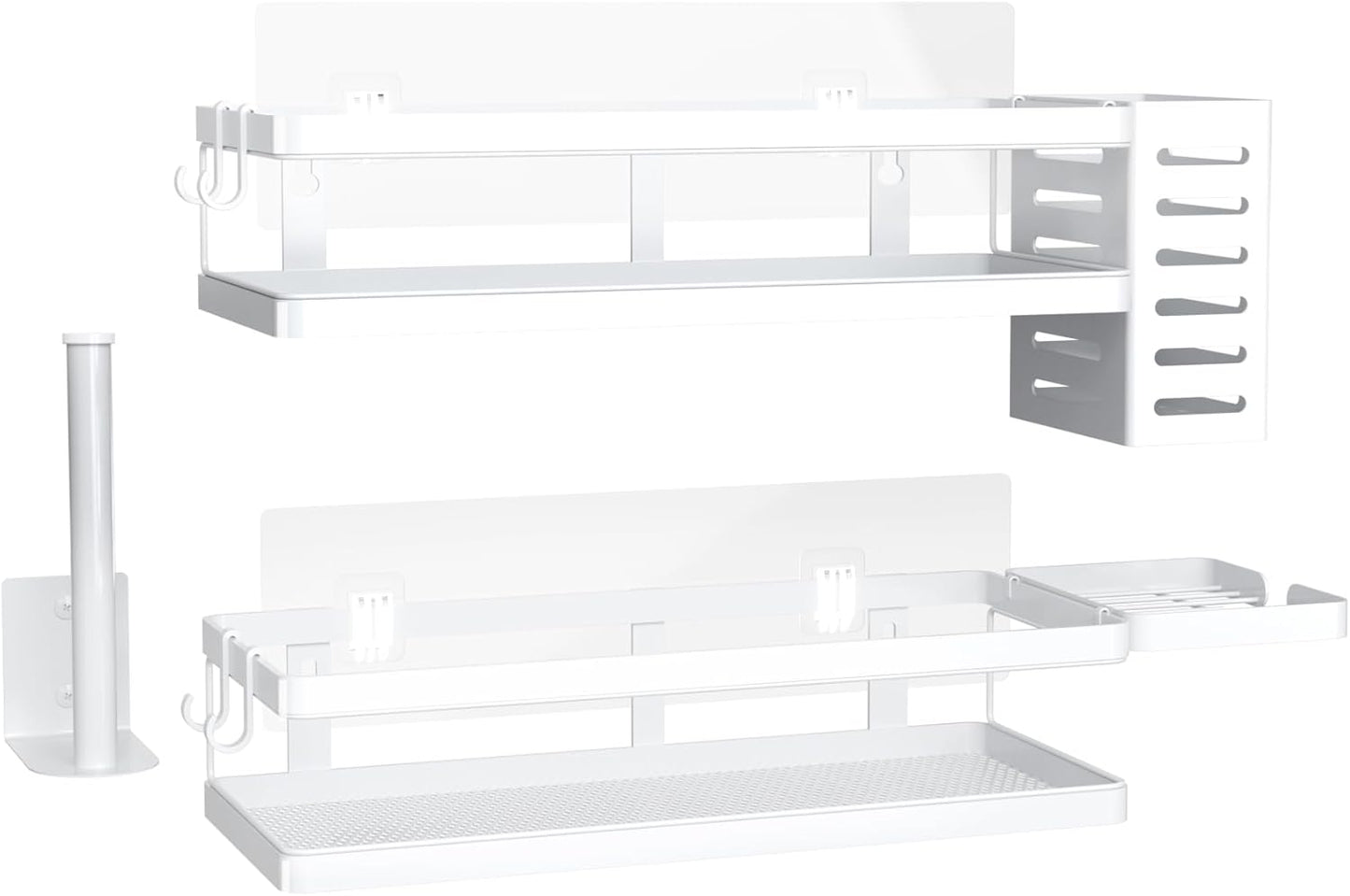 PUSDON Metal Wall Hanging Basket 2 Packs DIY Suitable for Multiple Scenes - Middle White Guardrail Suit