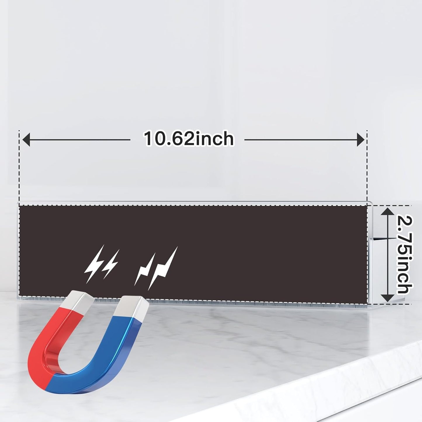Magnetic Spice Rack for Refrigerator, Kitchen Organizer and Storage Shelf, Clear(2 Pack)