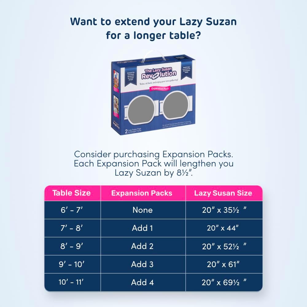 Expansion Pack - Light Gray - 2 Straight Tracks and 2 Trays. Does not Work Without the Lazy Susan Revolution Full Set (Sold Separately).