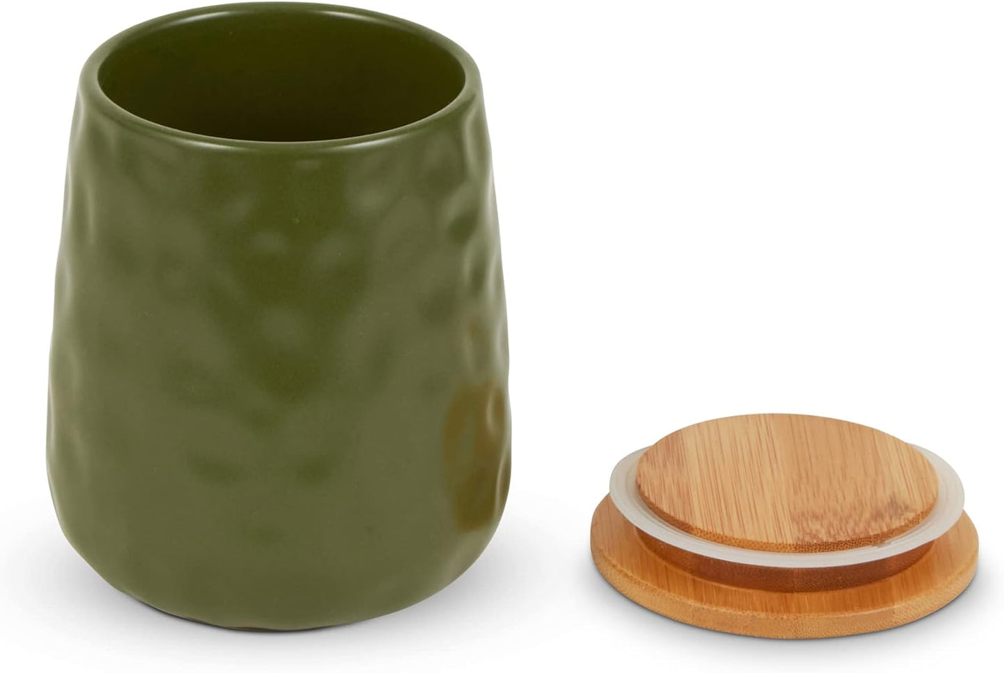 DII Kitchen Accessories Collection, Textured Matte Ceramic Canister Set, Sage, Dimple, 2 Piece