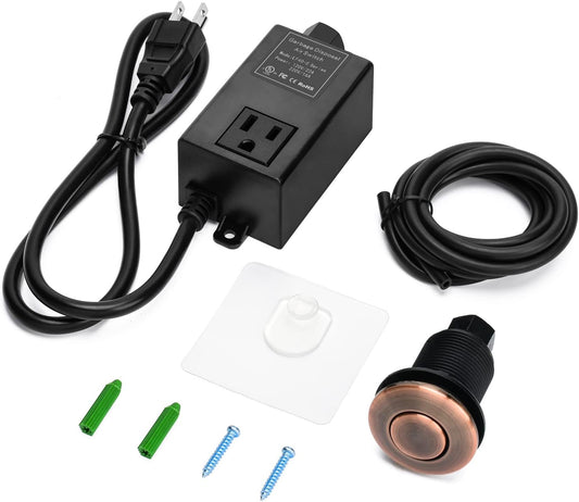 Garbage Disposal Air Switch Kit for SinkTop Waste Disposal with Stainless Steel Oil Rubbed Bronze(ORB) Short Air Button by briidea