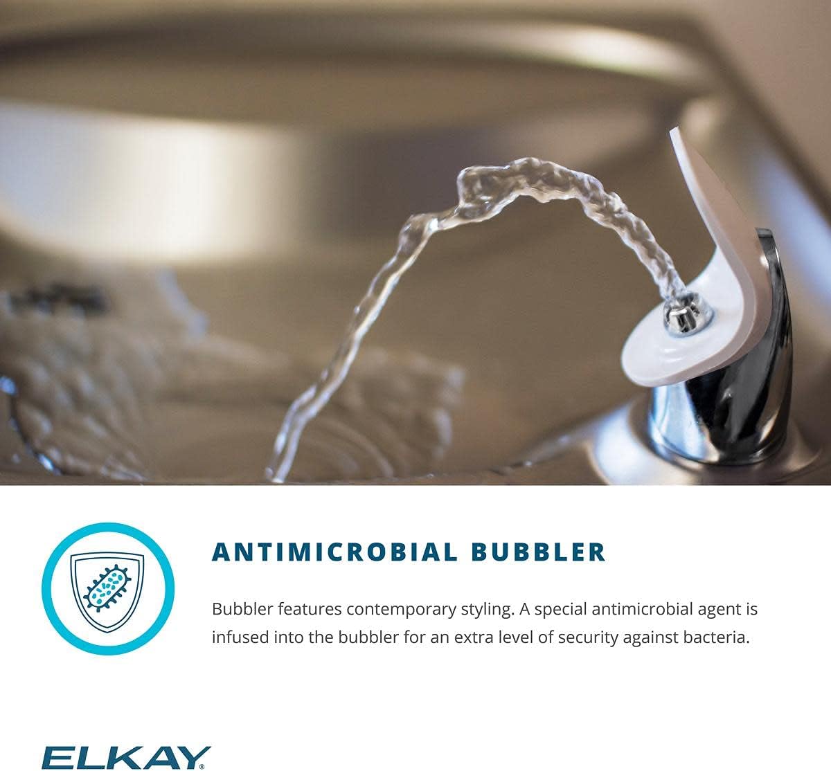 Elkay LZO8WS EZH2O Refrigerated Single Drinking Fountain with Bottle Filling Station and Hands Free Activation - Stainless Steel