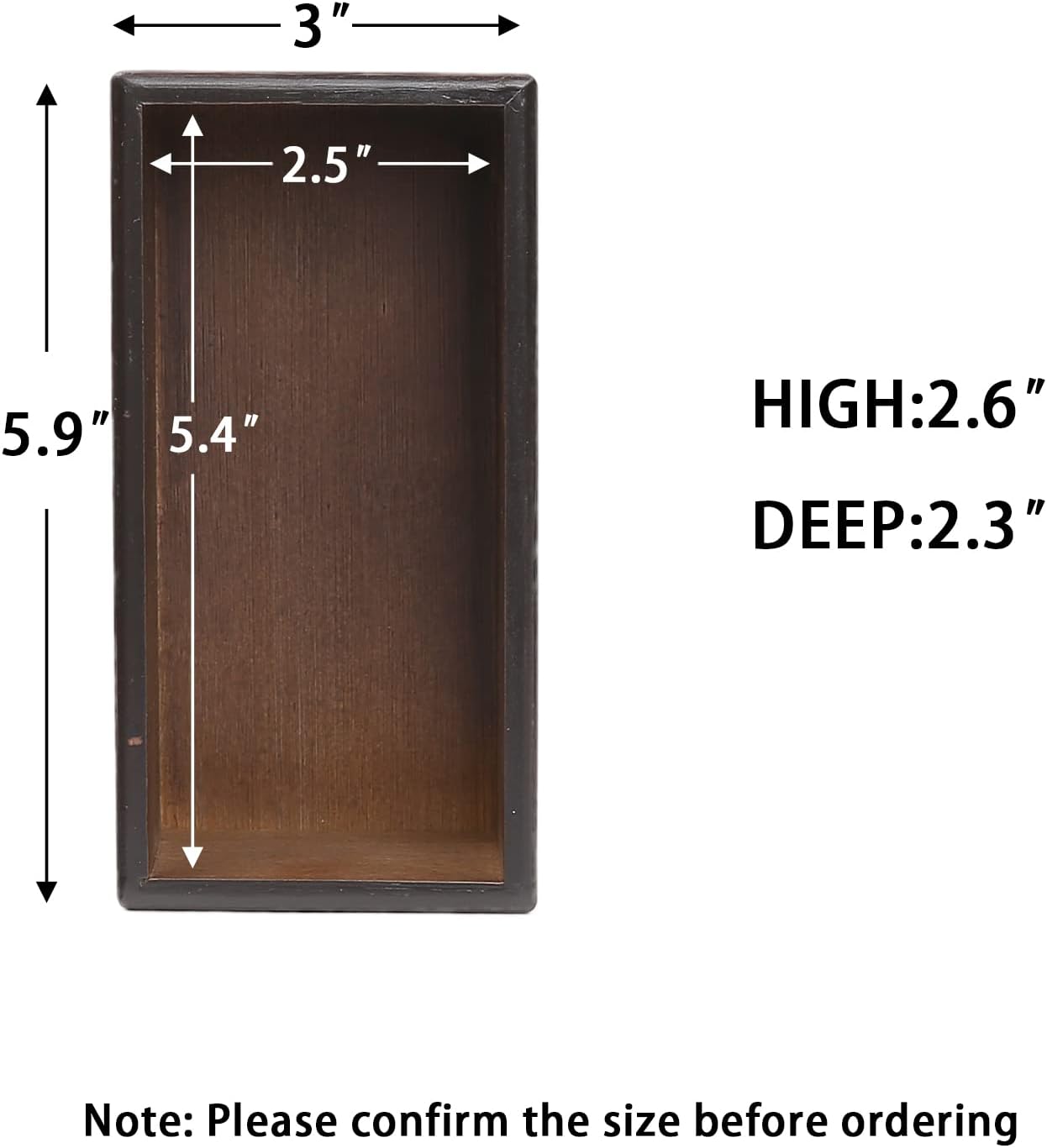 Bamboo Drawer Organizer - Kitchen Utensil Organizer Silverware Tray Cutlery Holder，Office Desk Supplies and Accessories,5.9 * 3 * 2.6,Nut-brown