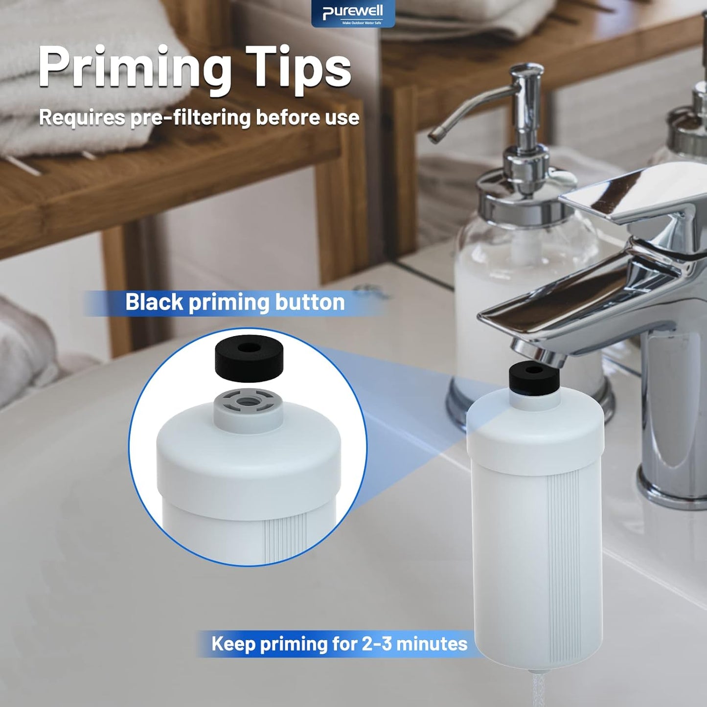 Purewell FL-2 White 5-Stage Fluoride Purification Elements, Replacement for Berkey® PF-2® Fluoride Filters, Berkey® Gravity Filtration System and Purewell System (2 Pack, K Series)