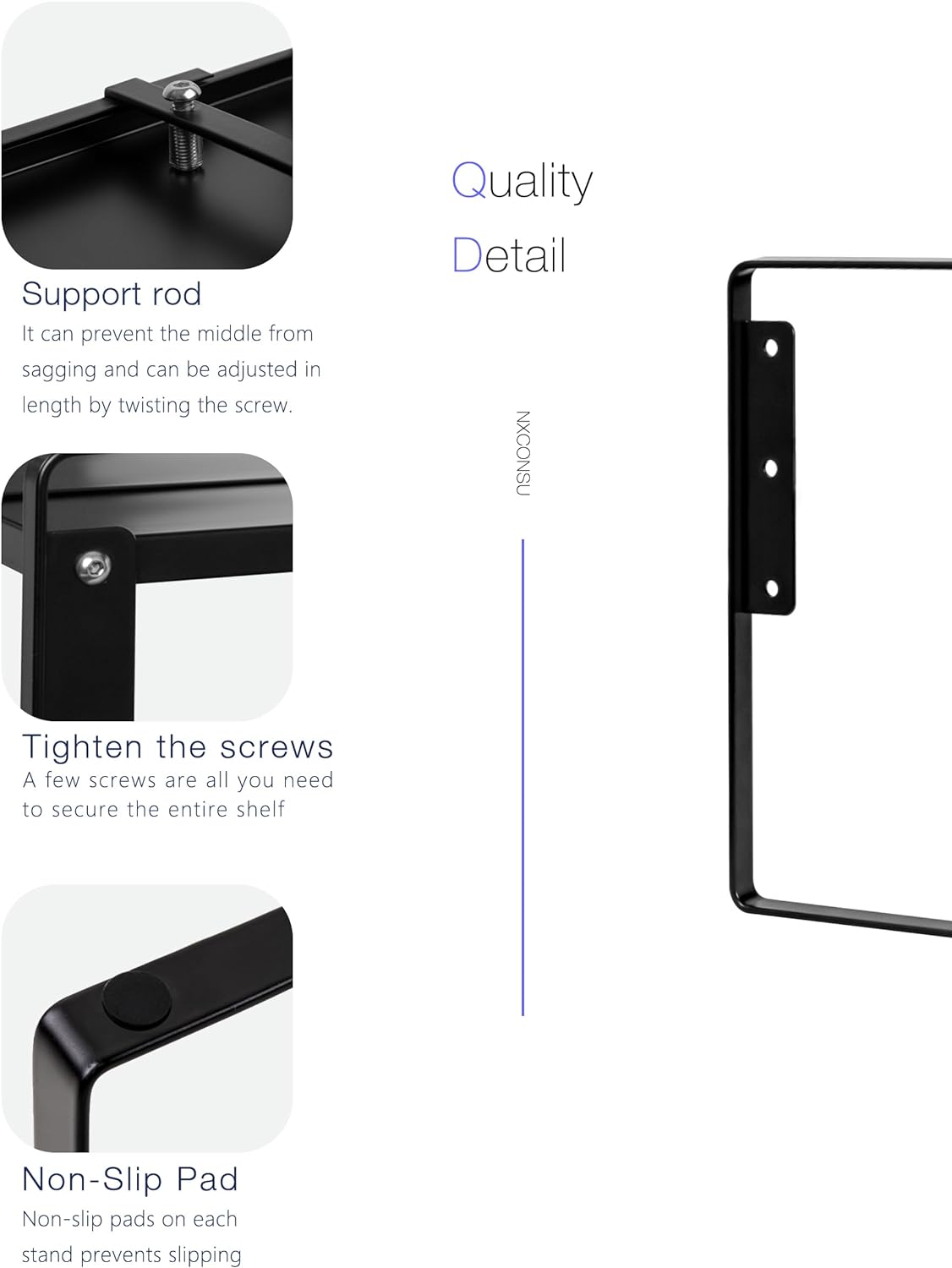 Nxconsu Cabinet Shelf Expandable Height Adjustable Organizer Riser for Kitchen Cabinet Pantry Cupboard Under Sink Countertop Organization Storage Space Saver Stackable Heavy Duty Metal Black