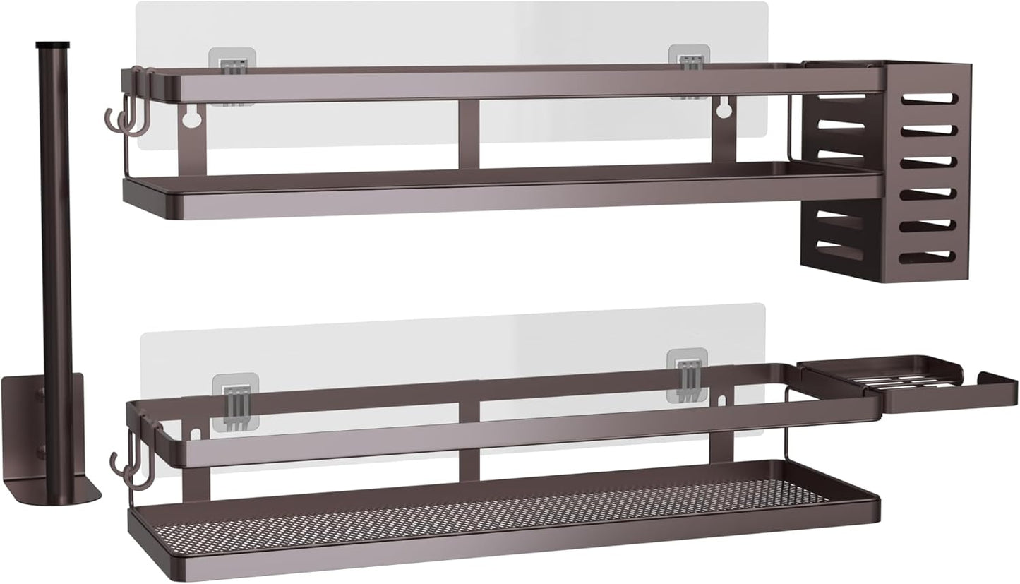 PUSDON Metal Wall Hanging Basket 2 Packs DIY Suitable for Multiple Scenes - Large Bronze Guardrail Suit