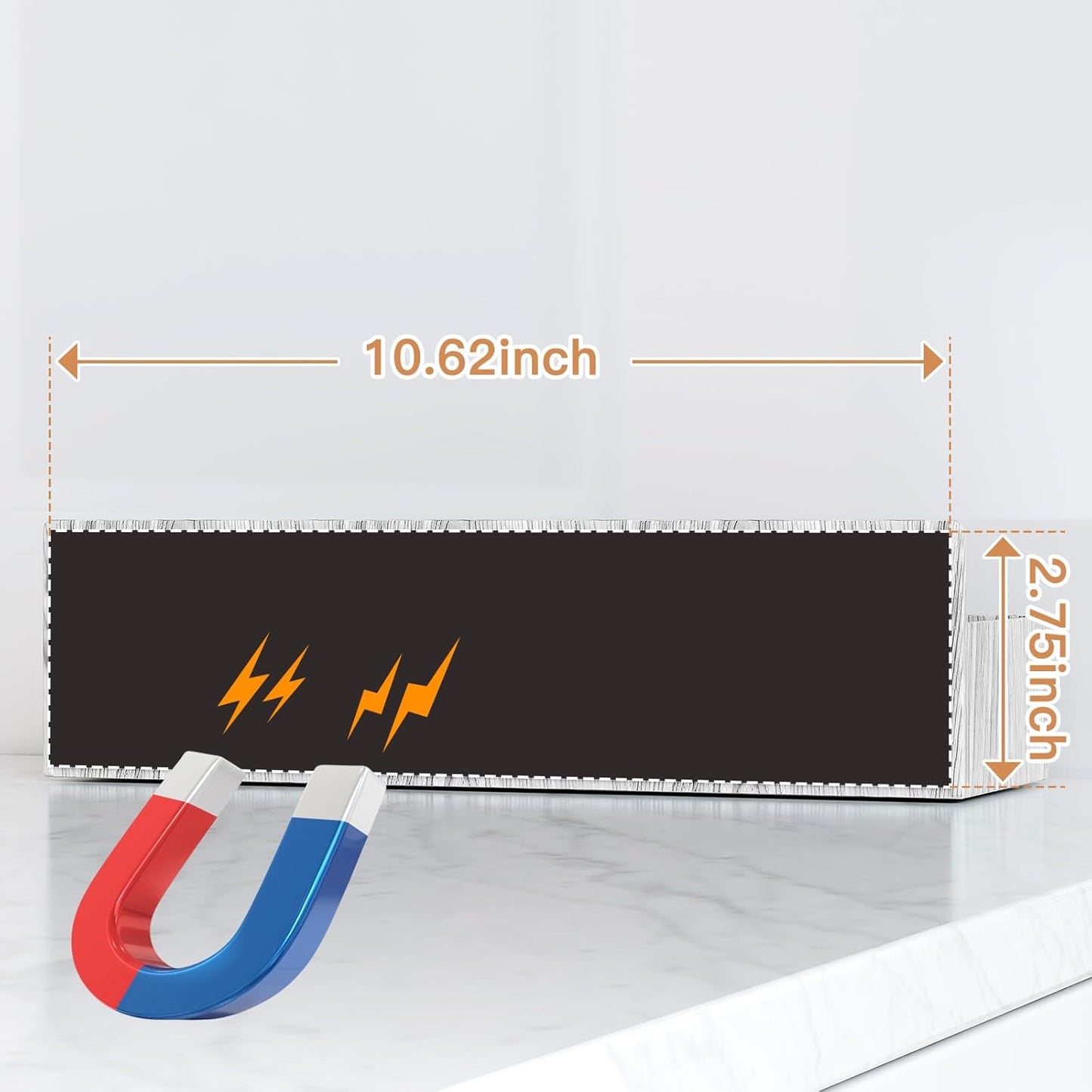 Magnetic Spice Rack for Refrigerator, Kitchen Organizer and Storage Shelf, Wood White(4 Pack)