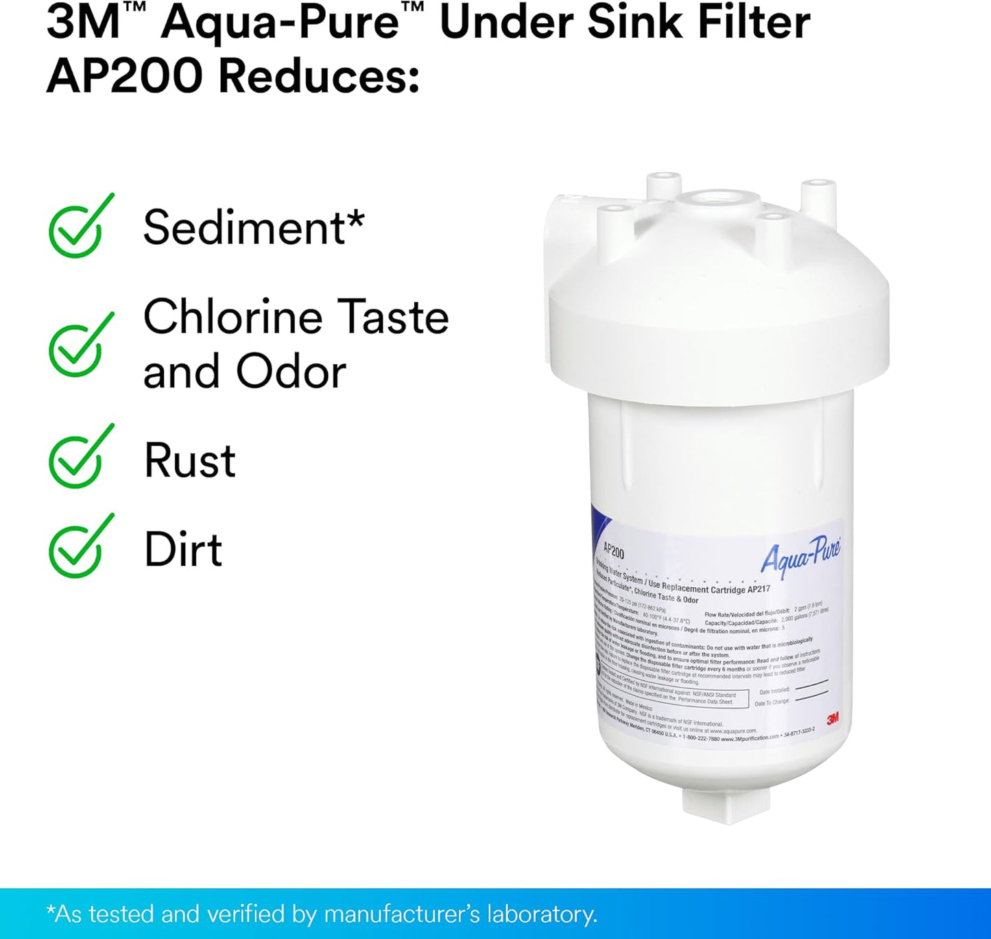 3M Aqua-Pure Under Sink Water Filter System AP200, Full Flow