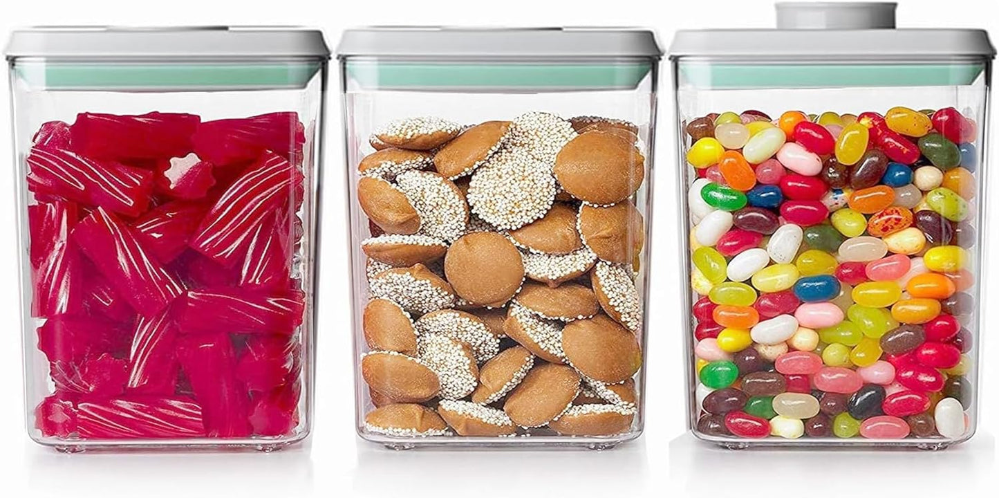 Pop Containers with Lids - Stackable Airtight Food Storage, Kitchen Pantry Storage Containers for Snacks Candy Salt Herbs Spices BPA-Free (1200ML*3)