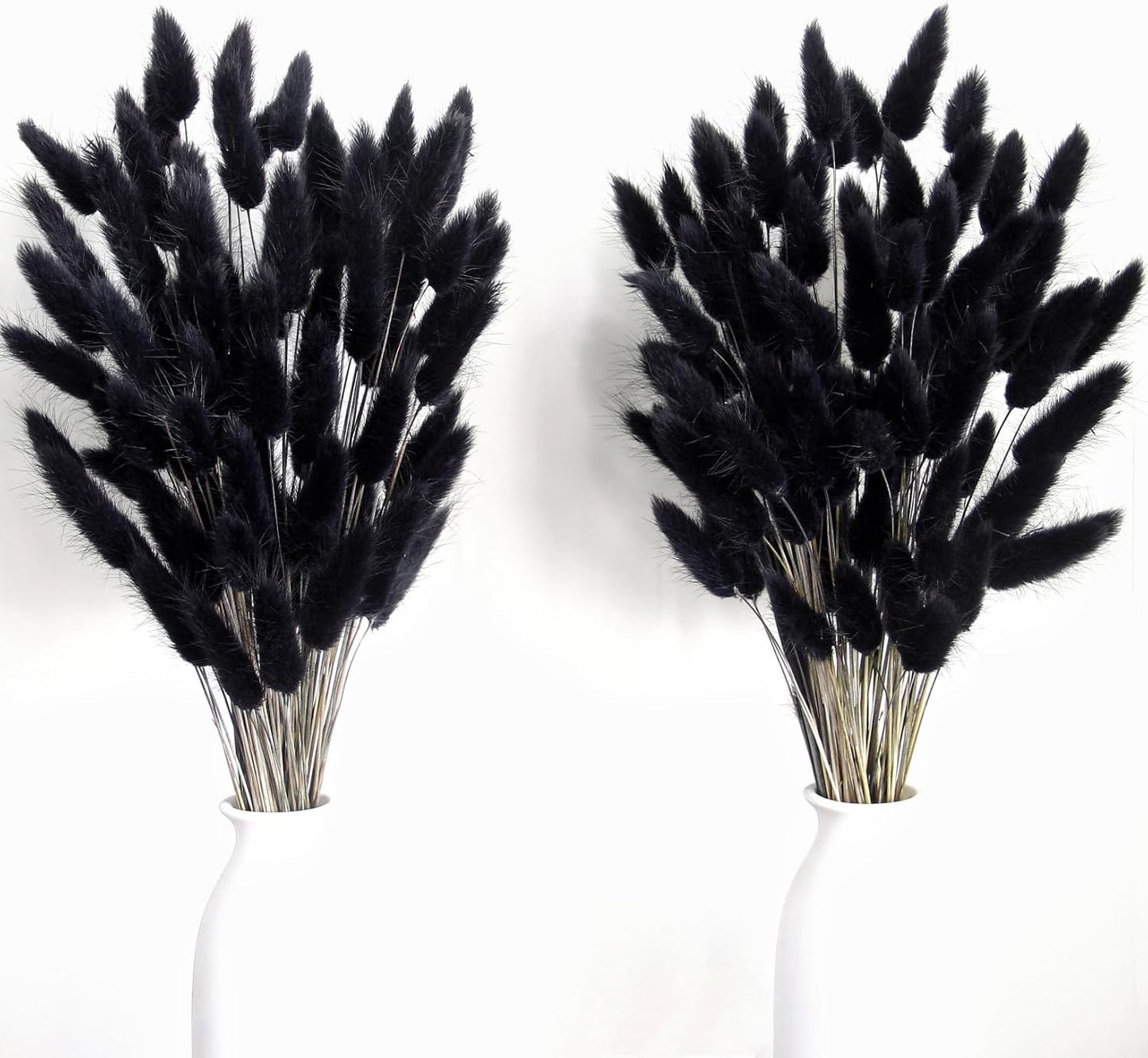 115 PCS Black Pampas Grass Bouquet, Boho Table Decor, Black Bunny Tails Dried Flowers, Dried Pampas Grass for Weddings, Home Decor, Rustic Parties, and Baby Shower Decorations