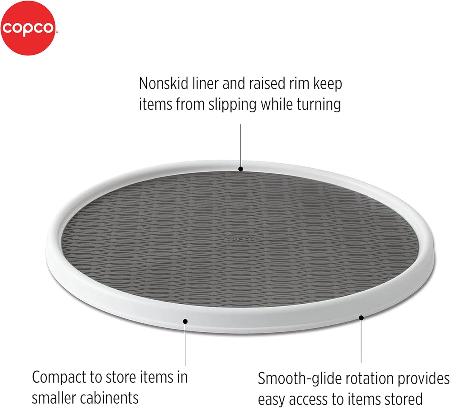 Copco Non-Skid Pantry Cabinet, 9-Inch, White/Gray