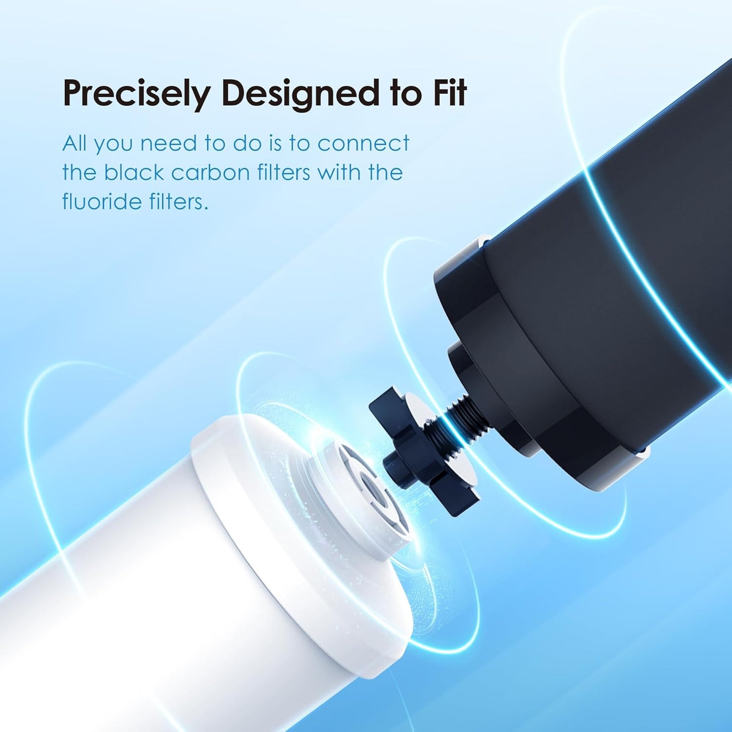 Waterdrop NSF/ANSI 42&372 Standard Gravity Water Filter, Replacement for Berkey® BB9-2® Black Filters & PF-2® Fluoride Filters, Berkey® Gravity Water Filter System and Waterdrop King Tank Series