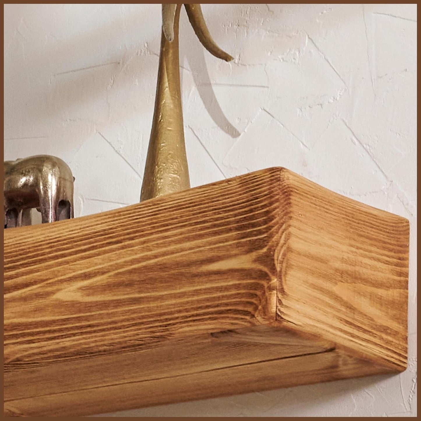 Handmade Fireplace Mantel Shelf 72", Extra Wide Rustic Wood Mantles for Over Fireplace, Wall Mounted Floating Mantel Shelves for Living Room Decor (Light Rustic, 72Lx6Hx8D)