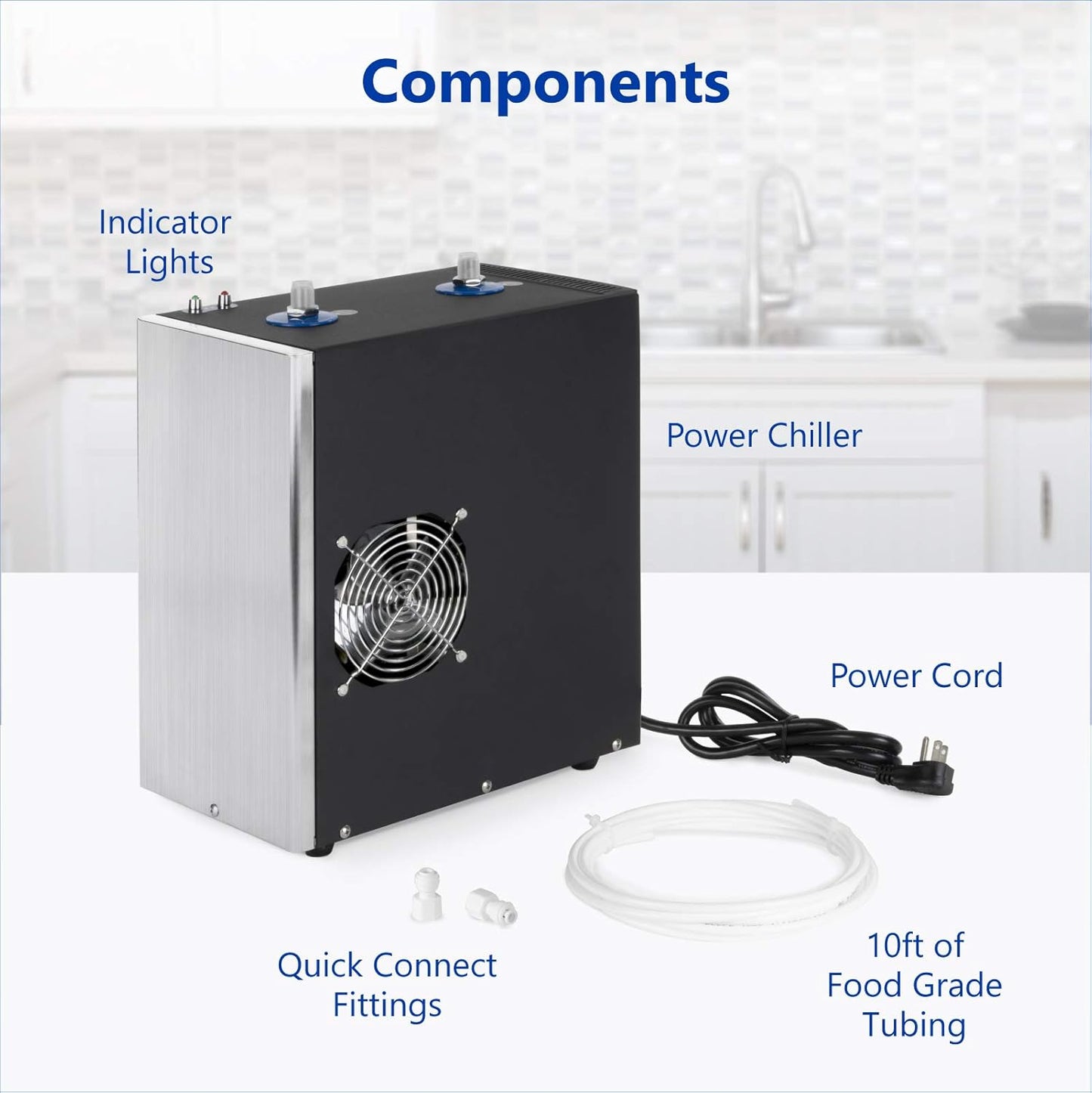 Express Water Universal Chiller Cooling System for Water Filters – Compatible with Reverse Osmosis Filtration Systems – Includes ¼” Quick Connect Set-Up
