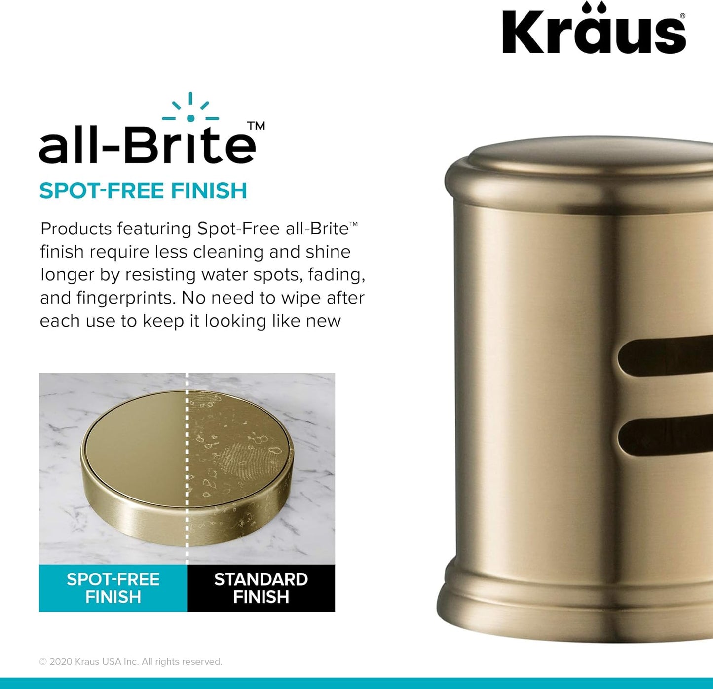 KRAUS Dishwasher Air Gap in Spot Free Antique Champagne Bronze, KAG-2SFACB