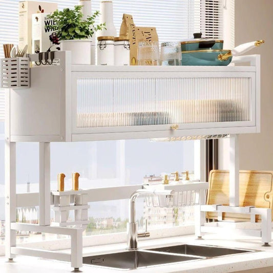 Home Furnishing Over The Sink Dish Drainer Drying Rack 3 Tier Over Sink Dish Rack for,oversink Dish Dry Rack,Space Saving Dish Drying Rack,Kitchen Sink Organizer countertop(White,85cm/33.5in)