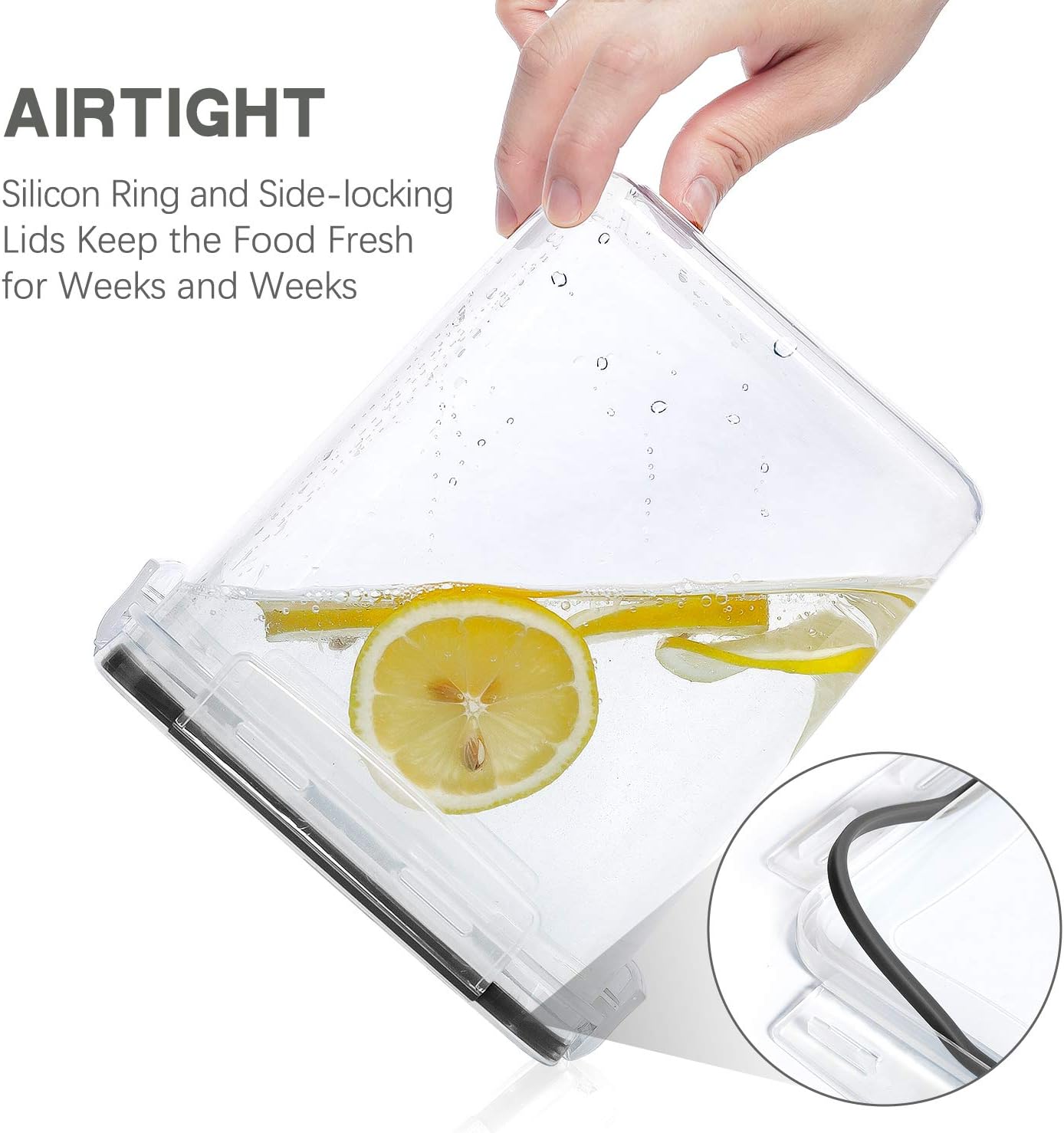 Medium Food Storage Containers with Lids Airtight 2.5L /84.5Oz, for Flour, Sugar, Baking Supply, 3PCS BPA Free Plastic Canisters for Kitchen Pantry Organization