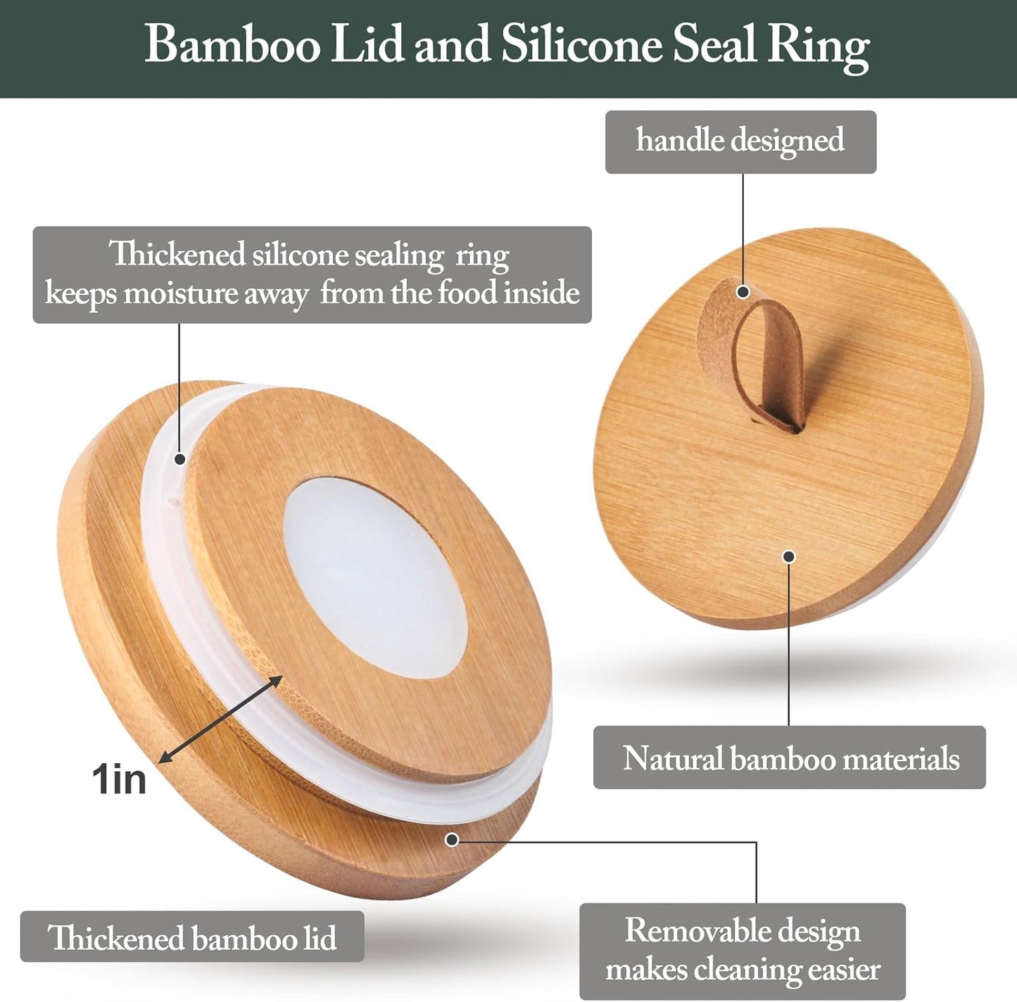 Ceramic Canisters Sets for Kitchen, Airtight Canister with Bamboo Lid, Ceramic Coffee Canister Kitchen Canisters for Countertop, Flour and Sugar Containers for Food Storage Jars, White, Set of 3