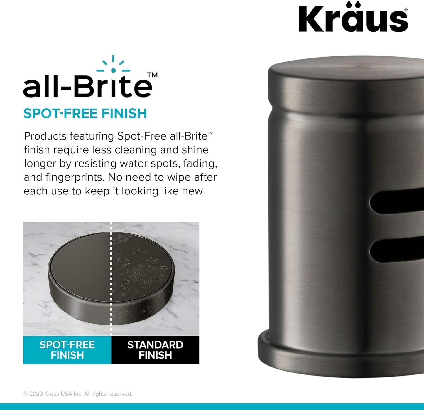 KRAUS Dishwasher Air Gap in Spot Free Black Stainless, KAG-2SFSB