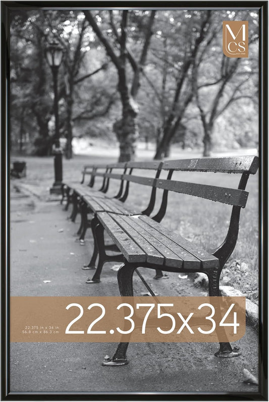 MCS Trendsetter 22.75x34 Poster Frame Black High-Gloss, Vertical & Horizontal Wall Hanging Large Picture Frame for Photos, Posters & Art Prints (1-Pack)