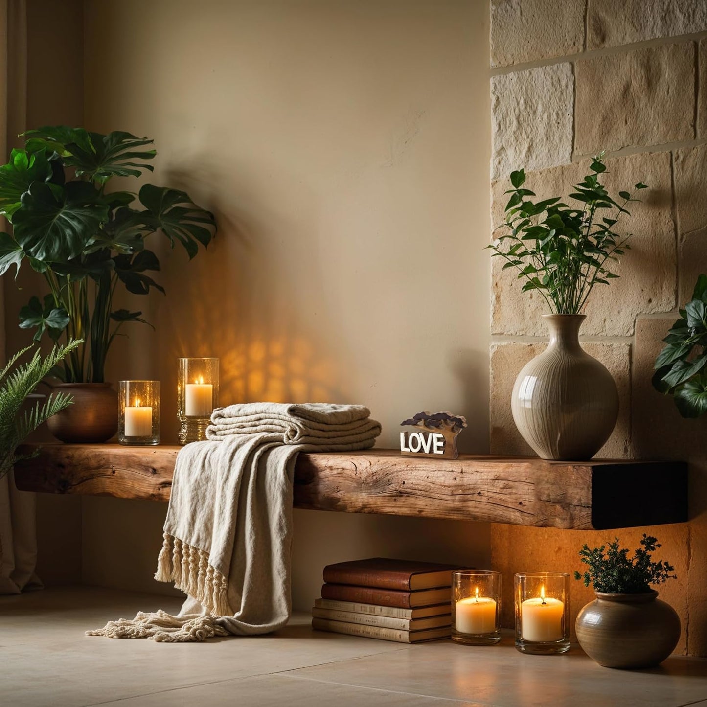 Decozen Gifts for Mom - Wooden Love Letters Sculpture - Mother's Day Birthday Gifts, Home, Office, Living Room, Shelf, Fireplace, Farmhouse, Tabletop, Boho and Mantle Decor - Mothers Day Decorations